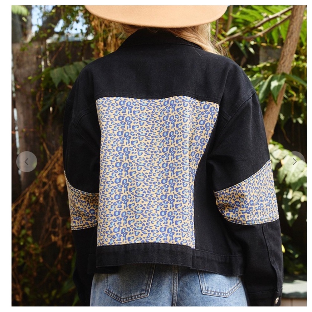 Fashion Leopard contrast Twill Jacket - Picture 3 of 7